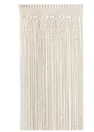 Cortina bohemia de macramé